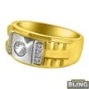 10K Yellow Gold Clean CZ Mens Ring