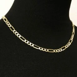 10K Yellow Gold Diamond Cut Figaro Chain Lightweight -Wandr Jewelry Store 10k yellow gold diamond cut figaro chain lightweight hiphopbling 144642