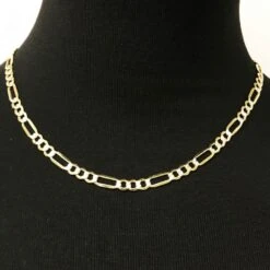 10K Yellow Gold Diamond Cut Figaro Chain Lightweight -Wandr Jewelry Store 10k yellow gold diamond cut figaro chain lightweight hiphopbling 684626