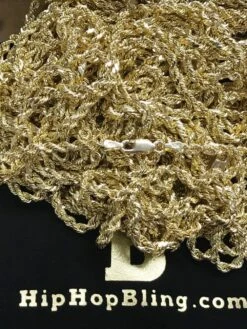 10K Yellow Gold Diamond Cut French Rope Chain Lightweight -Wandr Jewelry Store 10k yellow gold diamond cut french rope chain lightweight hiphopbling 701590