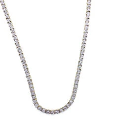 10K Yellow Gold Diamond Tennis Chain 3MM Miracle Setting -Wandr Jewelry Store 10k yellow gold diamond tennis chain 3mm miracle setting hiphopbling 689534