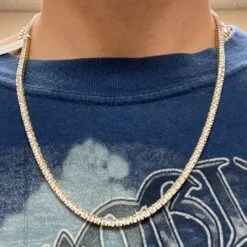 10K Yellow Gold Diamond Tennis Chain 3MM Miracle Setting -Wandr Jewelry Store 10k yellow gold diamond tennis chain 3mm miracle setting hiphopbling 706145