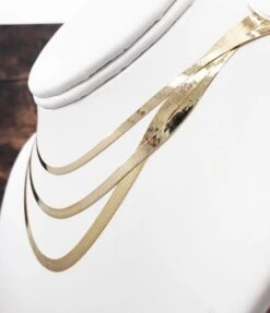 10K Yellow Gold Herringbone Chain -Wandr Jewelry Store 10k yellow gold herringbone chain hiphopbling 768910