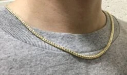 10K Yellow Gold Ice Diamond Cut Chain