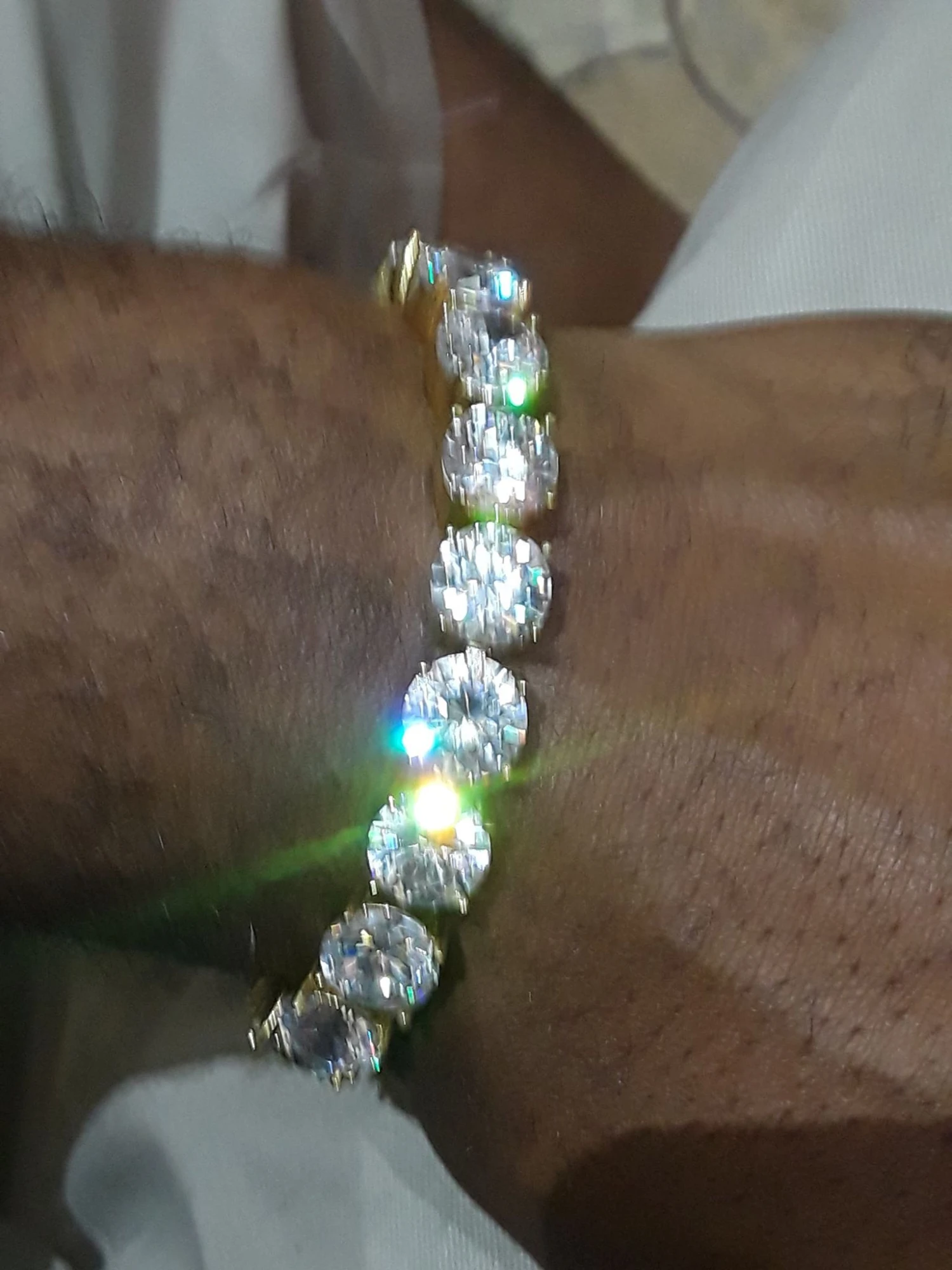 10MM CZ Gold 316L Bling Bling Tennis Bracelet 3 10MM CZ Gold 316L Bling Bling Tennis Bracelet - Image 3