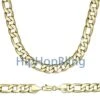 12mm Figaro 30 Inch Gold Plated Hip Hop Chain Necklace