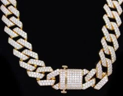 19MM Turkish Cuban Bling Bling ChainWhite / Yellow Gold