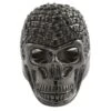 3D Black Skull CZ Mens Bling Bling Ring
