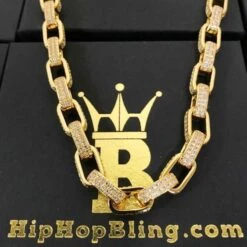 3D Box Link Gold Hip Hop CZ Bling Bling Chain -Wandr Jewelry Store 3d box link gold hip hop cz bling bling chain hiphopbling 831696