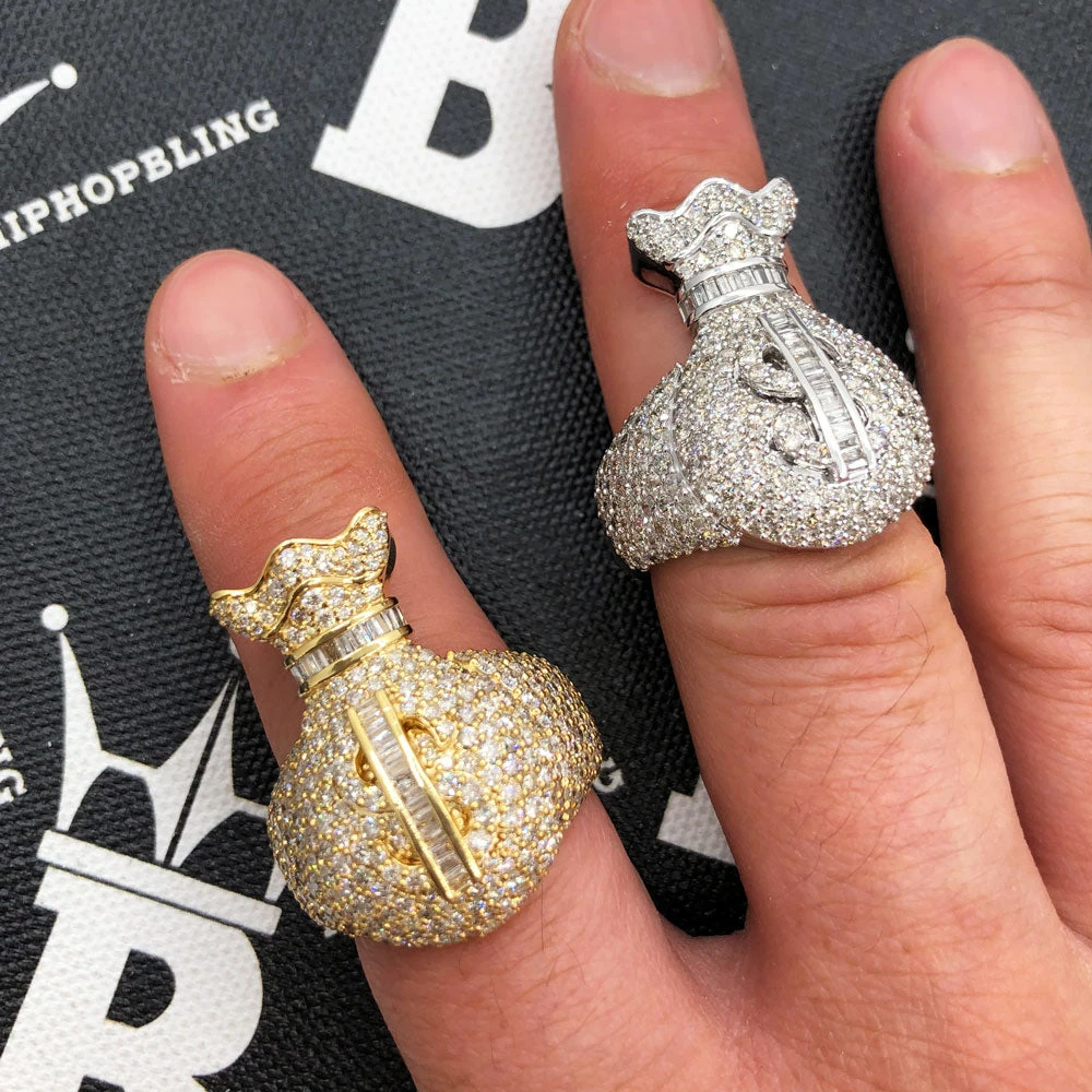 3D Money Bag Baguette Diamond Ring 4.25cttw 10K Gold 1 3D Money Bag Baguette Diamond Ring 4.25cttw 10K Gold