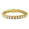 3D Thick Tennis Bracelet In Gold