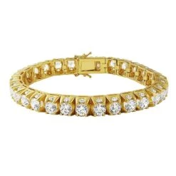 3D Thick Tennis Bracelet In Gold
