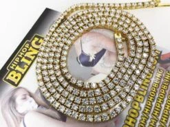 3MM 1 Row Gold CZ Tennis Chain Bling -Wandr Jewelry Store 3mm 1 row gold cz tennis chain bling hiphopbling 988610