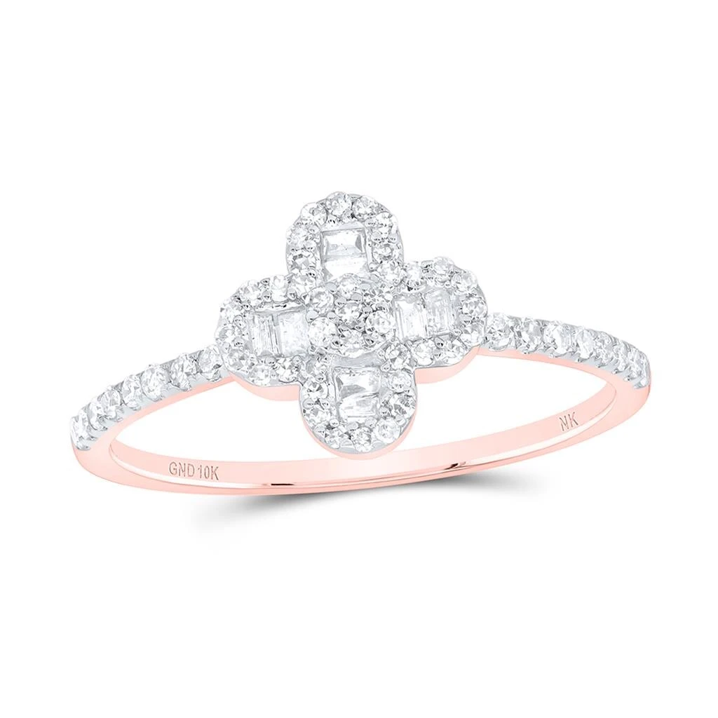 4 Leaf Clover Baguette Diamond Ring .33cttw 10K Gold 3 4 Leaf Clover Baguette Diamond Ring .33cttw 10K Gold - Image 3
