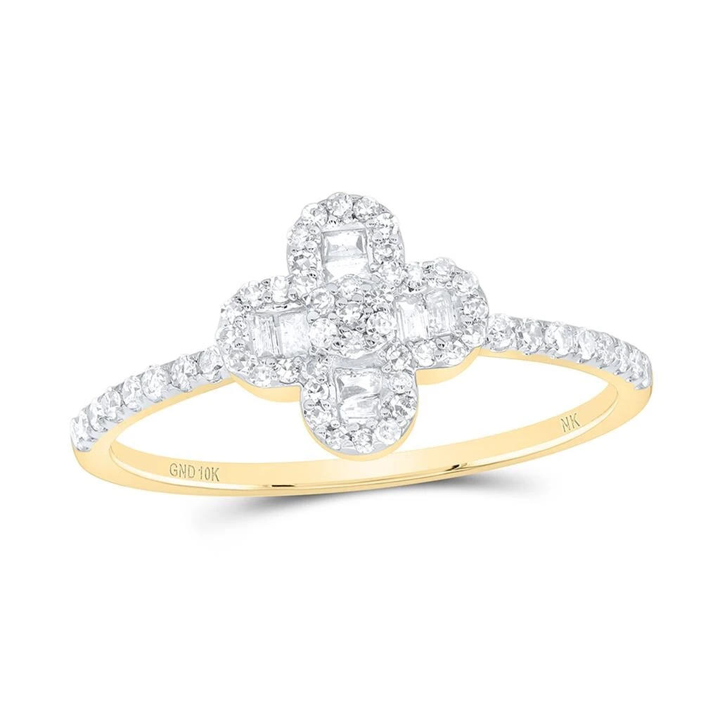 4 Leaf Clover Baguette Diamond Ring .33cttw 10K Gold 1 4 Leaf Clover Baguette Diamond Ring .33cttw 10K Gold