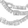 45.00 Carat Baguette Cluster Moissanite Chain Iced Out .925 Sterling Silver