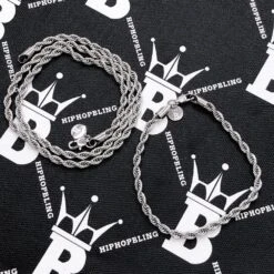 4MM Stainless Steel French Rope Chain -Wandr Jewelry Store 4mm stainless steel french rope chain hiphopbling 872056