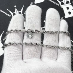 4MM Stainless Steel French Rope Chain -Wandr Jewelry Store 4mm stainless steel french rope chain hiphopbling 907240