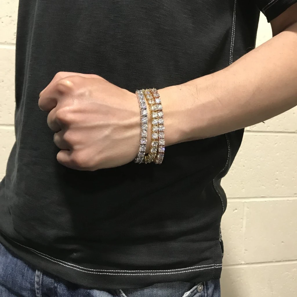 6MM CZ 1 Row Bling Bling Tennis Bracelet Rhodium 4 6MM CZ 1 Row Bling Bling Tennis Bracelet Rhodium - Image 4