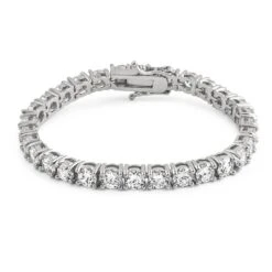 6MM CZ 1 Row Bling Bling Tennis Bracelet Rhodium