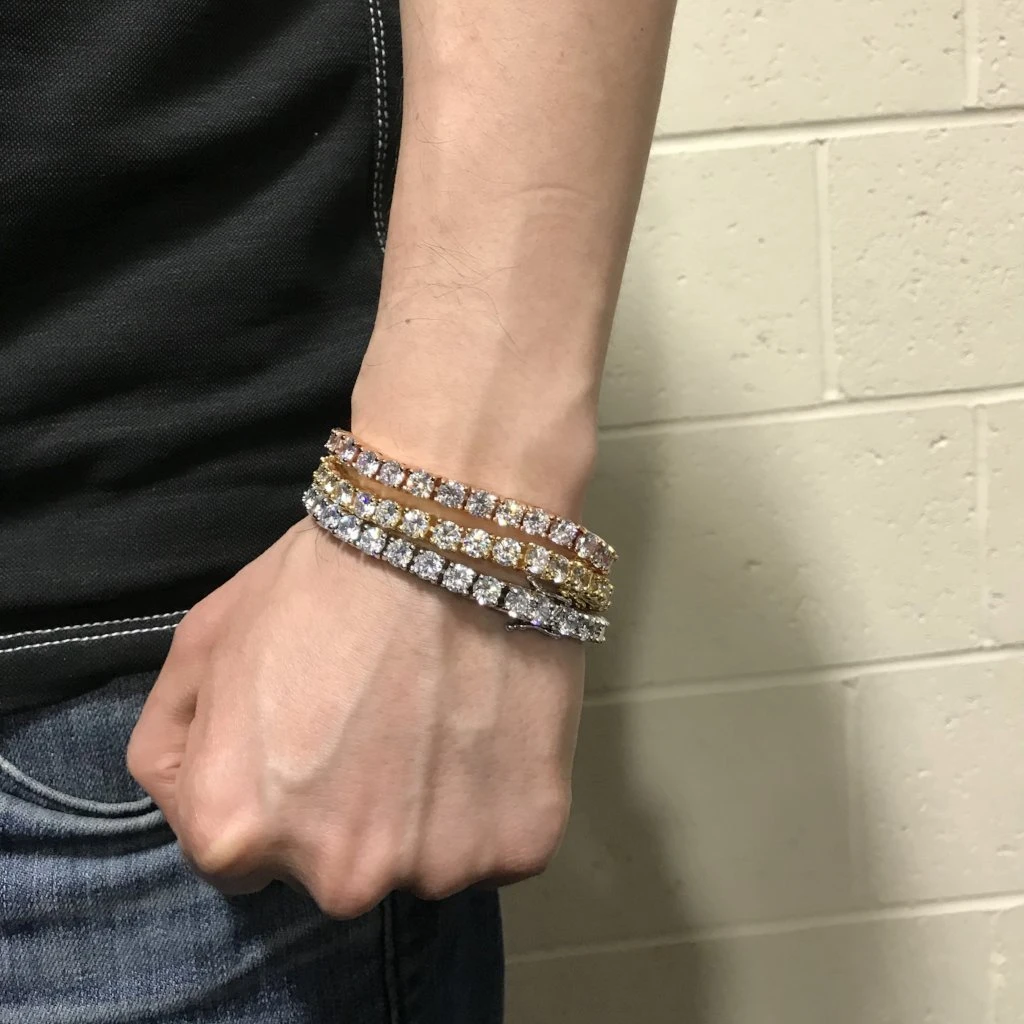 6MM CZ 1 Row Bling Bling Tennis Bracelet Rhodium 2 6MM CZ 1 Row Bling Bling Tennis Bracelet Rhodium - Image 2