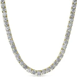 6MM CZ Gold Steel 1 Row Hip Hop Tennis Chain