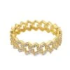 6MM Sharp Cuban Link .70cttw Diamond Ring 10K Gold