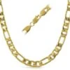 8MM Figaro IP Gold Stainless Steel Chain Necklace