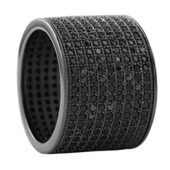 9 Row 360 Eternity Black Bling Bling Ring