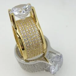 .925 Silver 20ct Solitaire Eternity Band Gold CZ Ring 9 .925 Silver 20ct Solitaire Eternity Band Gold CZ Ring -Wandr Jewelry Store 925 silver 20ct solitaire eternity band gold cz ring hiphopbling 478358