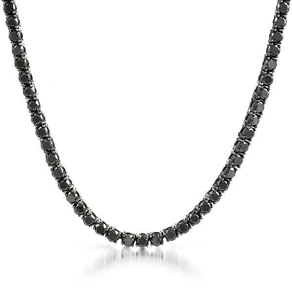 .925 Silver 4MM CZ Bling Tennis Chain Black 1 .925 Silver 4MM CZ Bling Tennis Chain Black
