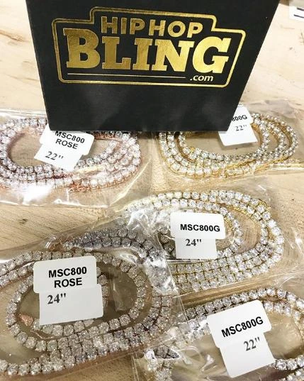 .925 Silver 4MM CZ Bling Tennis Chain Lemonade 2 .925 Silver 4MM CZ Bling Tennis Chain Lemonade - Image 2