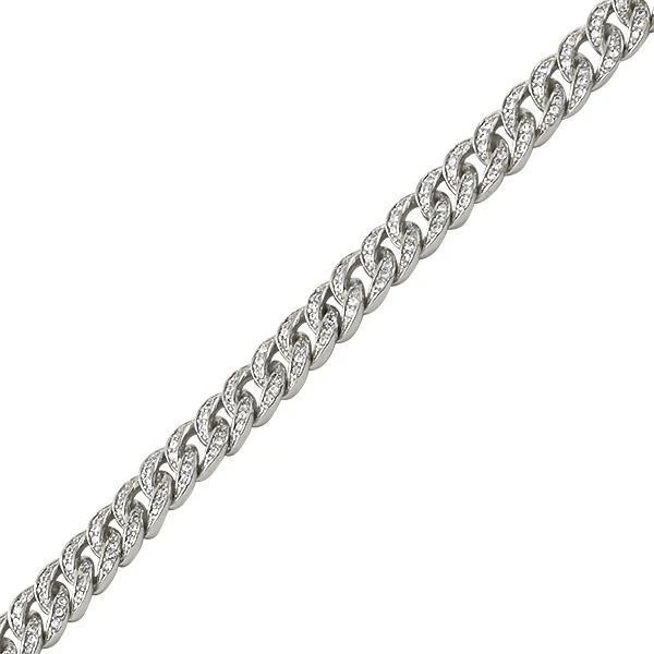 .925 Silver 6MM CZ Bling Bling Cuban Links Chain In Rhodium 2 .925 Silver 6MM CZ Bling Bling Cuban Links Chain In Rhodium - Image 2