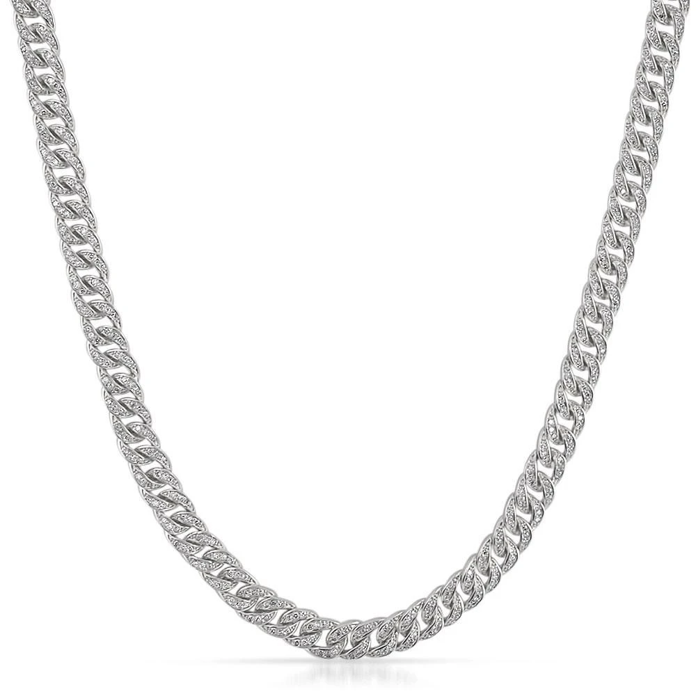 .925 Silver 6MM CZ Bling Bling Cuban Links Chain In Rhodium 1 .925 Silver 6MM CZ Bling Bling Cuban Links Chain In Rhodium