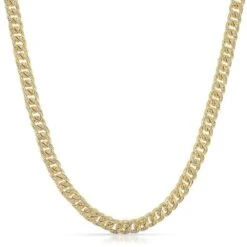 .925 Silver 6MM CZ Bling Bling Gold Cuban Links Chain