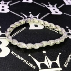 .925 Silver 8MM French Rope CZ Bling Bling Bracelet -Wandr Jewelry Store 925 silver 8mm french rope cz bling bling bracelet hiphopbling 228111