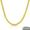 .925 Silver Canary CZ Gold 3MM Tennis Chain Bling Bling