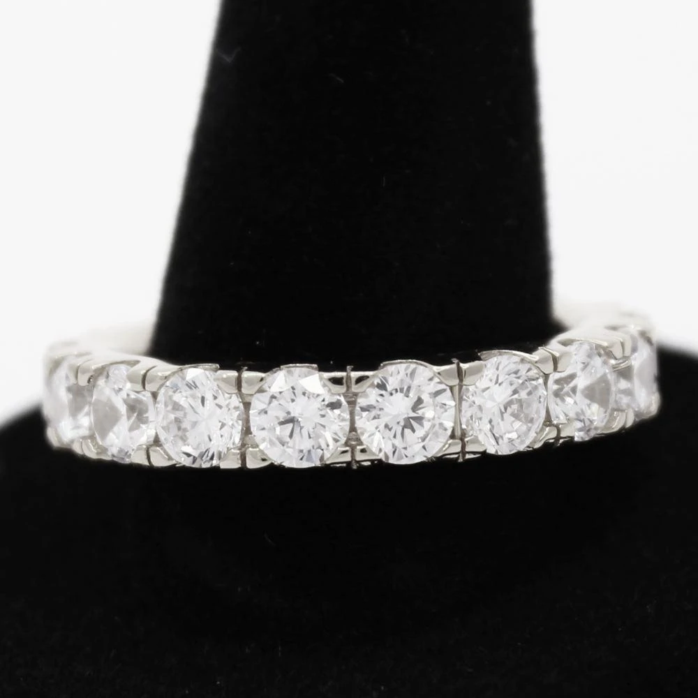 .925 Silver Eternity Band CZ Hip Hop Bling Ring 2 .925 Silver Eternity Band CZ Hip Hop Bling Ring - Image 2