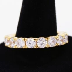 .925 Silver Eternity Band CZ Hip Hop Bling Ring