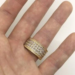 .925 Silver Gold Triple Princess Cut Eternity Band CZ Bling Ring 7 .925 Silver Gold Triple Princess Cut Eternity Band CZ Bling Ring -Wandr Jewelry Store 925 silver gold triple princess cut eternity band cz bling ring 8 hiphopbling 421281