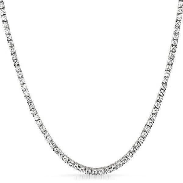 .925 Sterling Silver 3MM CZ Bling Bling Tennis Chain 1 .925 Sterling Silver 3MM CZ Bling Bling Tennis Chain