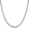 .925 Sterling Silver Asscher 4MM 1 Row CZ Tennis Chain