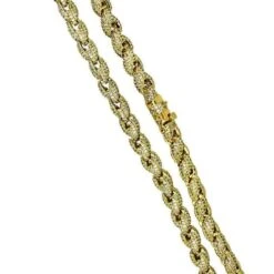 .925 Sterling Silver Bling Bling Rope Chain 8MM CZ Gold -Wandr Jewelry Store 925 sterling silver bling bling rope chain 8mm cz gold hiphopbling 117995