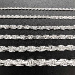 .925 Sterling Silver Diamond Cut Rope Chain / Bracelet 12 .925 Sterling Silver Diamond Cut Rope Chain / Bracelet -Wandr Jewelry Store 925 sterling silver diamond cut rope chain bracelet hiphopbling 712166