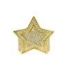.925 Sterling Silver Super Star Gold CZ Bling Bling Ring