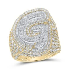 A-Z Initial Cursive Baguette Diamond Ring 10K Yellow Gold -Wandr Jewelry Store a z initial cursive baguette diamond ring 10k yellow gold g hiphopbling 964606