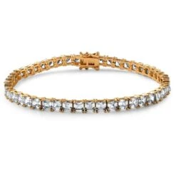 Asscher Cut CZ Tennis Bracelet Prong Set -Wandr Jewelry Store asscher cut cz tennis bracelet prong set rose gold 7 hiphopbling 782030
