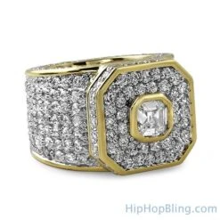 Asscher Gold Bling Bling Boss Ring