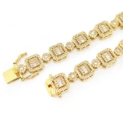 Baguette And Cluster Link CZ Iced Bling Chain -Wandr Jewelry Store baguette and cluster link cz iced bling chain hiphopbling 479130