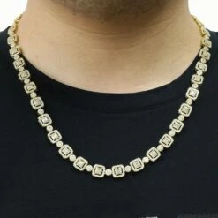 Baguette And Cluster Link CZ Iced Bling Chain -Wandr Jewelry Store baguette and cluster link cz iced bling chain hiphopbling 764237